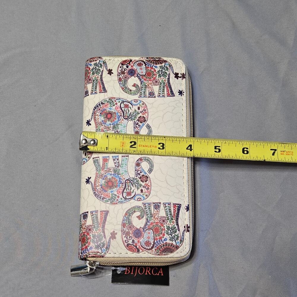 Bijorca Floral Elephant Zip-Around Clutch Wallet - Picture 5 of 5